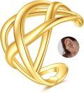 wholesale 14K Golden 14K Gold Knot Design Non-Piercing Ear Wrap Earrings for Women-0-0