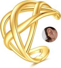 wholesale 14K Golden 14K Gold Knot Design Non-Piercing Ear Wrap Earrings for Women-Celtic Knot