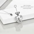wholesale 925 Sterling Silver Heart-Shaped Pet Urn Necklace with Funnel Filler Kit for Ashes Pendant Jewelry for Women Daughter and Friends-0-3