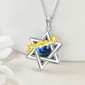 wholesale 925 Sterling Silver Abalone Shell Star of David Peace Sign Ying-Yang Pendant Necklace for Women and Men-0-1