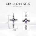wholesale TOUPOP Cross Urn Necklaces For Ashes Birthstone Cremation Jewelry 925 Sterling Silver Cross Memorial Keepsake Jewelry For Women (with Funnel Filler) -0-5