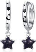 wholesale 925 Sterling Silver Star & Moon Drop Earrings - Witchy Celestial Jewelry-0-0
