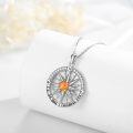 wholesale 925 Sterling Silver Orange Opal Compass Necklace I'd be lost without you Pendant Gift for Women-0-2