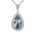wholesale 925 Sterling Silver Pendant With Blue Opal And Crystal Accents-0-0