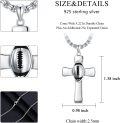 wholesale 925 Sterling Silver Cross with Football Design Pendant Necklace for Men-0-2