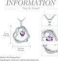 wholesale TOUPOP Heart Birthstone Pendant Necklace 925 Sterling Silver Double Heart Love Jewelry Birthday Christmas Gifts For Women Her Wife Girlfriend Mom -0-5