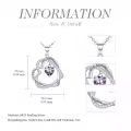TOUPOP Sterling Silver Heart Birthstone Pendant Necklace Gift for Women-0-5
