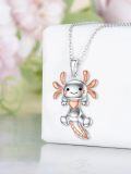 wholesale 925 Sterling Silver Axolotl Pendant Heart Charm Necklace for Women Girls Gift-0-2