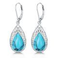 TOUPOP Sterling Silver Gemstone Teardrop Dangle Earrings Fine Jewelry Gifts-0-0