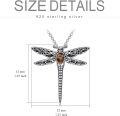 wholesale Sterling Silver Stone Dragonfly Urn Necklace for Ashes w Filling Tool-0-80