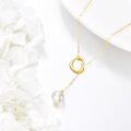 wholesale 14K Gold Pearl Heart Lariat Y-Necklace for Women's Fashion s-0-4