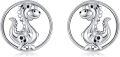wholesale 925 Sterling Silver Dragon Wolf Elephant Dinosaur Hedgehog Stud Earrings Animal  for Women-0-0