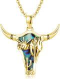wholesale Sterling Silver Turquoise Cow Skull Necklace Western Cowgirl Jewelry-0-18
