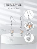 wholesale 925 Sterling Silver Treble Clef Heart Dangle Earrings Musical Notes  for Her-0-1