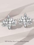 wholesale 925 Sterling Silver Lotus Flower Huggies Ear Cuffs  for Her-0-4