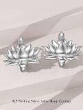 wholesale 925 Sterling Silver Lotus Flower Huggies Ear Cuffs  for Her-0-4