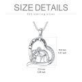 wholesale 925 Sterling Silver Dinosaur Heart Pendant Necklaces Blue Crystal Stone Gifts for Mom and Daughter-0-5