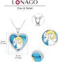 wholesale 925 Sterling Silver Heart-Shaped Aries Turquoise Pendant Necklace for Women-0-2