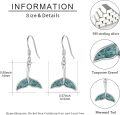 wholesale 925 Sterling Silver Turquoise Whale Tail Dangle Drop Earring for Women Beach Jewelry-0-5