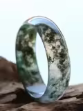 TOUPOP Sterling Silver Jadeite Bangle Bracelet Feng Shui Good Luck Jewelry Gift-0-4