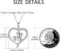 wholesale 925 Sterling Silver Elephant Family in Heart Pendant Necklace for Women-0-5