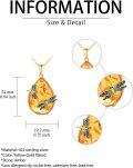 wholesale Gold-Plated 925 Sterling Silver Amber Scorpion Teardrop Pendant Necklace-0-1