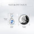 wholesale 925 Sterling Silver Blue Topaz Starfish & Sea Turtle Pendant Necklace for Women-0-3