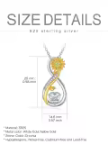 TOUPOP Sterling Silver Sunflower Rose Ladybug Pendant Infinity Necklace-0-3