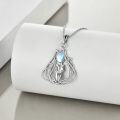 wholesale 925 Sterling Silver Moonstone Fox Pendant Necklace for Women-0-2