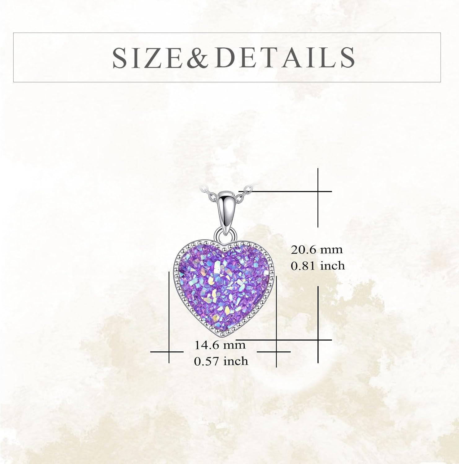 Sterling Silver Heart Pendant Necklace Love Jewelry Gift for Women-0-5