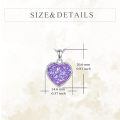 wholesale 925 Sterling Silver Heart Pendant Necklace Platinum Plated Iridescent Rainbow Crystal Beaded Edge-0-14