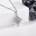 wholesale 925 Sterling Silver Celtic Knot Cubic Zirconia Accent Pendant Necklace - Irish Good Luck Jewelry for Women-0-2