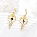 wholesale Gold 925 Sterling Silver Snake Moonstone Dangle Drop Earring Set for Women Gifts 23x48mm-0-2