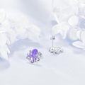 wholesale 925 Sterling Silver Purple Octopus Stud Earrings for Women Girls Kids Gift Idea-0-3