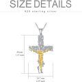 wholesale 925 Sterling Silver Olive Branch Tree of Life Jesus Christ Crucifix Pendant Necklace for Men & Women - Religious Jewelry with Chain (24)-0-4