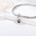 wholesale 925 Sterling Silver & CZ Dog Paw Print Charm for Bracelet - Hypoallergenic Gift for Her, Mom, Wife - Valentine's, Mother's Day, Christmas-0-2