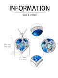 TOUPOP Sterling Silver Abalone Shell Heart Crystal Sea Turtle Necklace-0-4