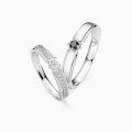 TOUPOP Sterling Silver Moissanite Couples Wedding Rings Set-0-1