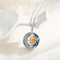 wholesale 925 Sterling Silver Sun & Moon Pendant w/Moonstone and Amber Stone - For Women-0-3