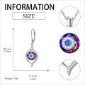 wholesale 925 Sterling Silver Rainbow Mystic Topaz Evil Eye Drop Earrings for Women and Teenage Girls-0-2