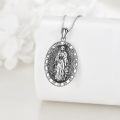 wholesale 925 Sterling Silver Virgin Mary Pray For Us Pendant Necklace - Religious Catholic s for Women and Men-0-2