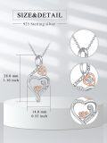 wholesale 925 Sterling Silver I Love You Forever Heart Pendant Necklace - Father-Daughter Jewelry Set-0-5