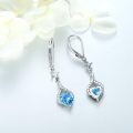 wholesale 925 Sterling Silver Birthstone Infinity Heart Leverback Dangle Earrings for Women-0-4