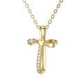 wholesale 14K Gold Heart-Shaped Diamond Cross Pendant Necklace for Women Girls Faith s 17-39 Inches Adjustable Chain Length-0-0