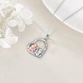 wholesale 925 Sterling Silver Hippo & Baby Love Forever Heart Pendant Necklace Gifts for Women Girls-0-5