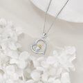 wholesale 925 Sterling Silver Lion Heart Pendant Necklace With Gold Hat And Cz Stones-0-3