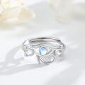 wholesale 925 Sterling Silver Moonstone Eye of Horus Adjustable Ring Egyptian s for Women-0-1
