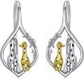 wholesale 925 Sterling Silver Giraffe Leverback Dangle Drop Earrings for Women and Teen Girls'-0-0