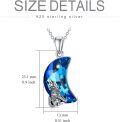 wholesale TOUPOP Wolf Jewelry - Sterling Silver Crystal Opal Howling Wolf Pendant Necklace For Women, Men, Mom, Friend Or Birthday -0-4