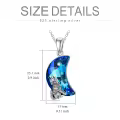 TOUPOP Sterling Silver Crystal Opal Howling Wolf Pendant Necklace-0-4